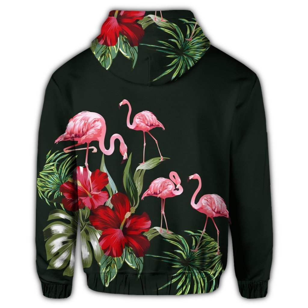 Hawaiian Hibiscus Flamingo Hoodie - Polynesian Pride