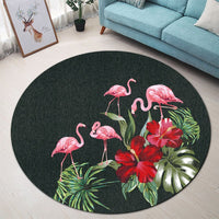 Hawaii Hibiscus Flamingo Round Carpet - AH - Polynesian Pride