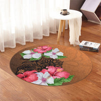 Hawaii Hibiscus Flower Polynesia Round Carpet - AH - Polynesian Pride