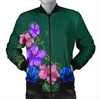 Hawaii Hibiscus Origin Bomber Jacket - AH Black Unisex - Polynesian Pride