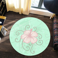 Hawaii Hibiscus Pastel Round Carpet - AH - Polynesian Pride