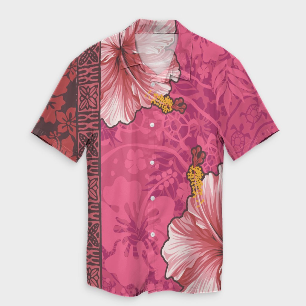 Hawaii Hibiscus Pattern Hawaiian Shirt - AH Unisex Black - Polynesian Pride