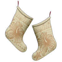 Hawaii Hibiscus Plumeria Kanaka Polynesian Vintage Christmas Stocking - AH - Polynesian Pride
