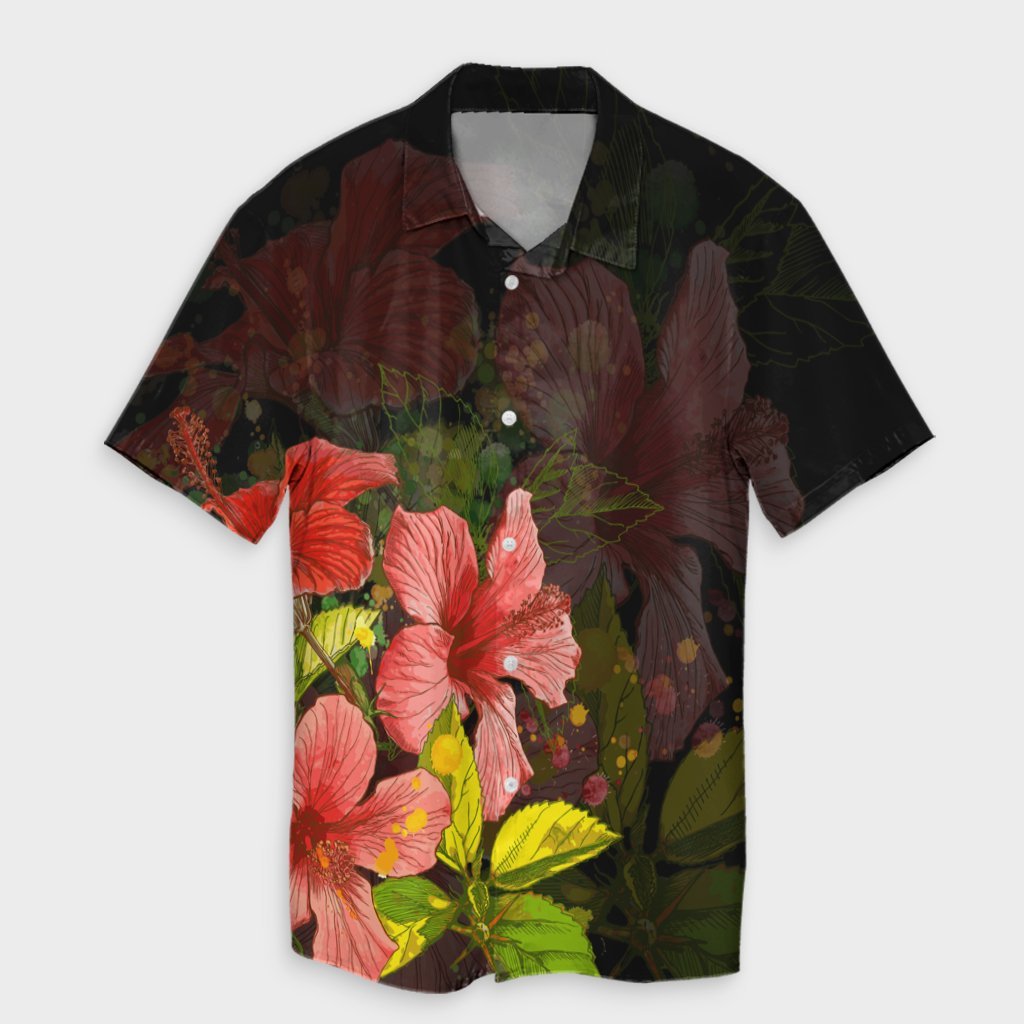 Hawaii Hibiscus Tree Hawaiian Shirt - AH Unisex Black - Polynesian Pride