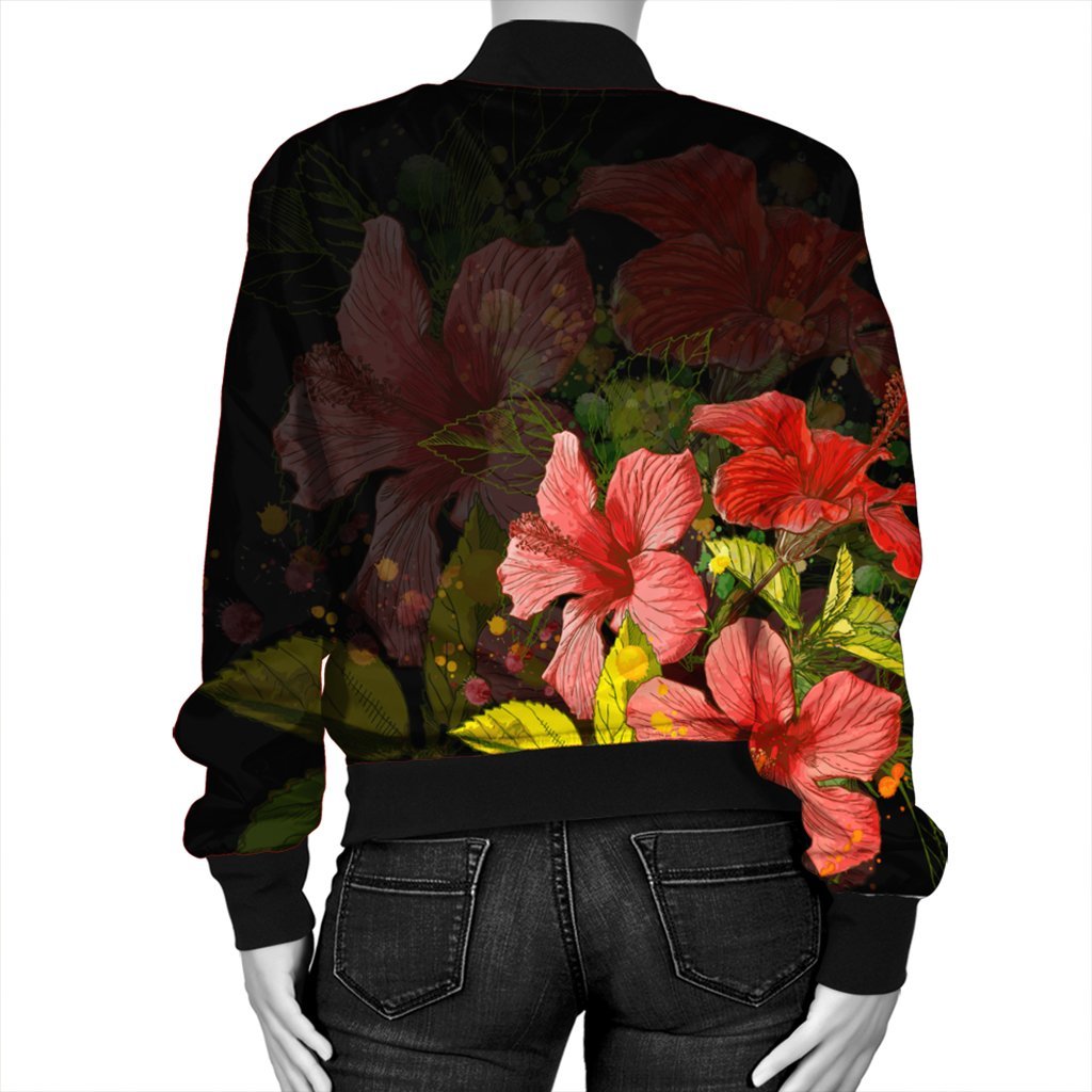 Hawaii Hibiscus Tree Bomber Jacket - AH - Polynesian Pride