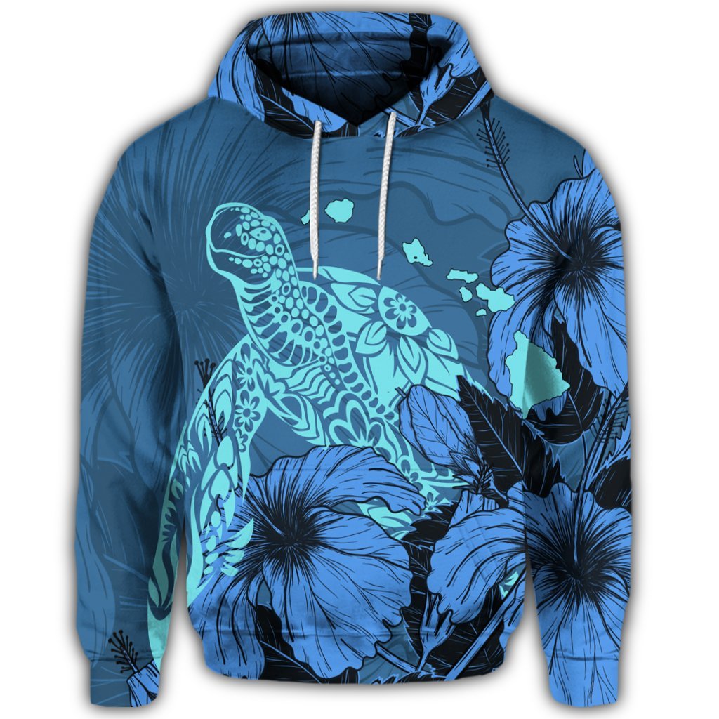 Hawaiian Hibiscus Turtle Hoodie - Polynesian Pride