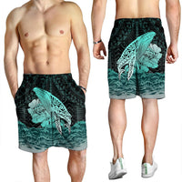 Hawaii Hibiscus Wale Polynesian Men's Shorts - AH - Polynesian Pride