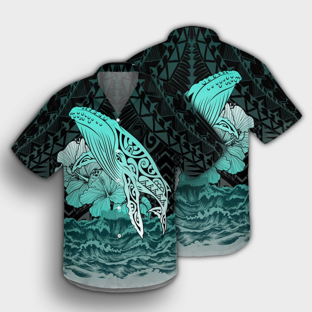 Hawaii Hibiscus Wale Polynesian Hawaiian Shirt - AH - Polynesian Pride