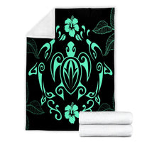 Hawaii Honu Turtle Dolphin With Plumeria Premium Blankets - AH - Polynesian Pride