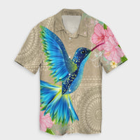 Hawaii Humming Bird Hibiscus Polynesian Hawaiian Shirt - AH Unisex Black - Polynesian Pride