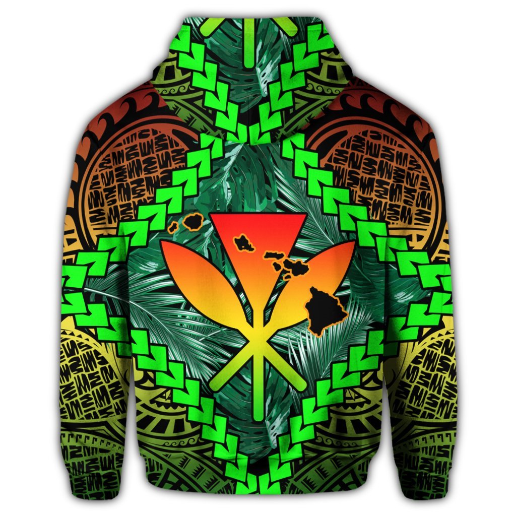 Hawaii Kanaka Kakau Tropical Polynesian Zip Hoodie - Polynesian Pride