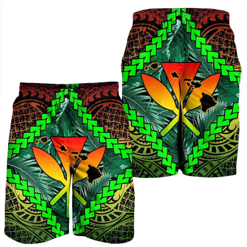 Hawaii Kanaka Kakau Tropical Polynesian Men's Shorts - AH - Polynesian Pride
