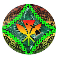 Hawaii Kanaka Kakau Tropical Polynesian Round Carpet - AH Round Carpet Luxurious Plush - Polynesian Pride