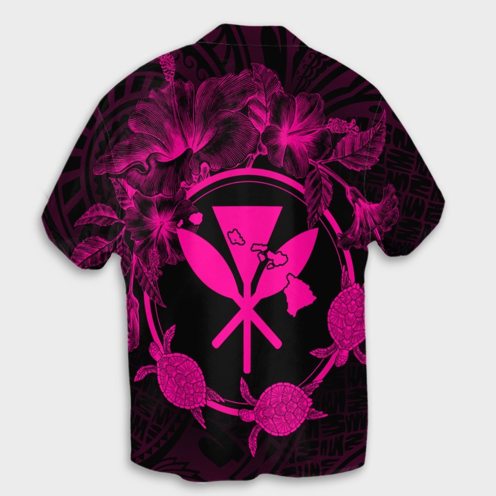 Hawaii Kanaka Turtle Hibiscus Polynesian Hawaiian Shirt - Anthea Style Pink - AH - Polynesian Pride