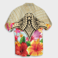 Hawaii Manta Ray Tropical Hibiscus Plumeria Polynesian Hawaiian Shirt - AH - Polynesian Pride