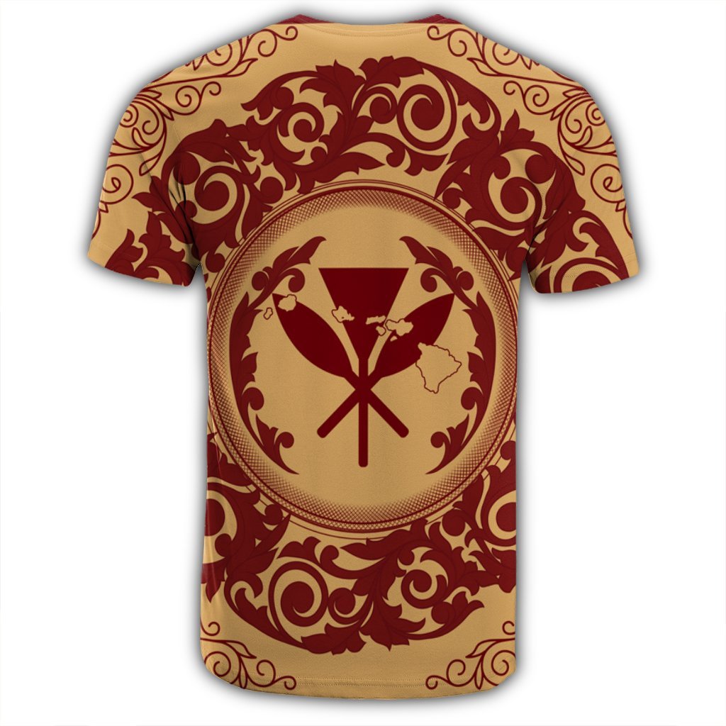 Hawaii Map Classic Floral T Shirt Red - Polynesian Pride