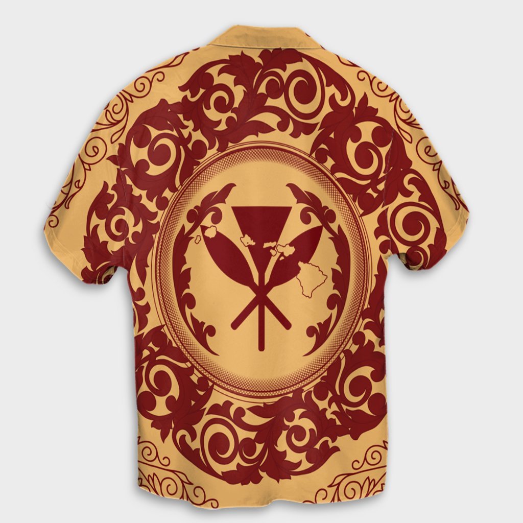 Hawaii Map Classic Floral Hawaiian Shirt Red - AH - Polynesian Pride