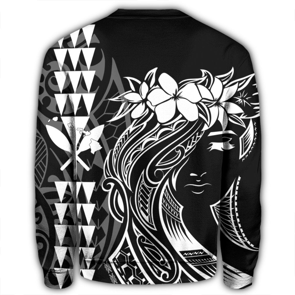 Hawaii Map Kanaka Polynesian Hula Girl Sweatshirt - AH - J5R - Polynesian Pride