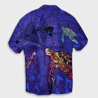 Hawaii Map Kanaka Turtle Hawaiian Shirt - Volcano Style - Galaxy - AH - Polynesian Pride