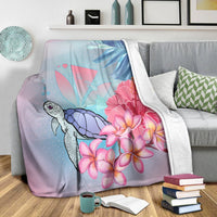 Hawaii Map Kanaka Turtle Galaxy Night Plumeria Hibiscus Premium Blankets - AH - Polynesian Pride