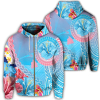 Hawaii Map Sweet Dream Kanaka Polynesian Hibiscus Zip Hoodie Unisex Art - Polynesian Pride