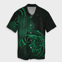 Hawaii Map Turtle Hibiscus Divise Polynesian Hawaiian Shirt Green - AH Unisex Black - Polynesian Pride