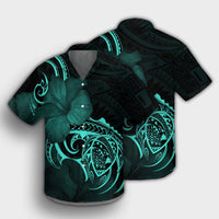 Hawaii Map Turtle Hibiscus Divise Polynesian Hawaiian Shirt Turquoise - AH - Polynesian Pride
