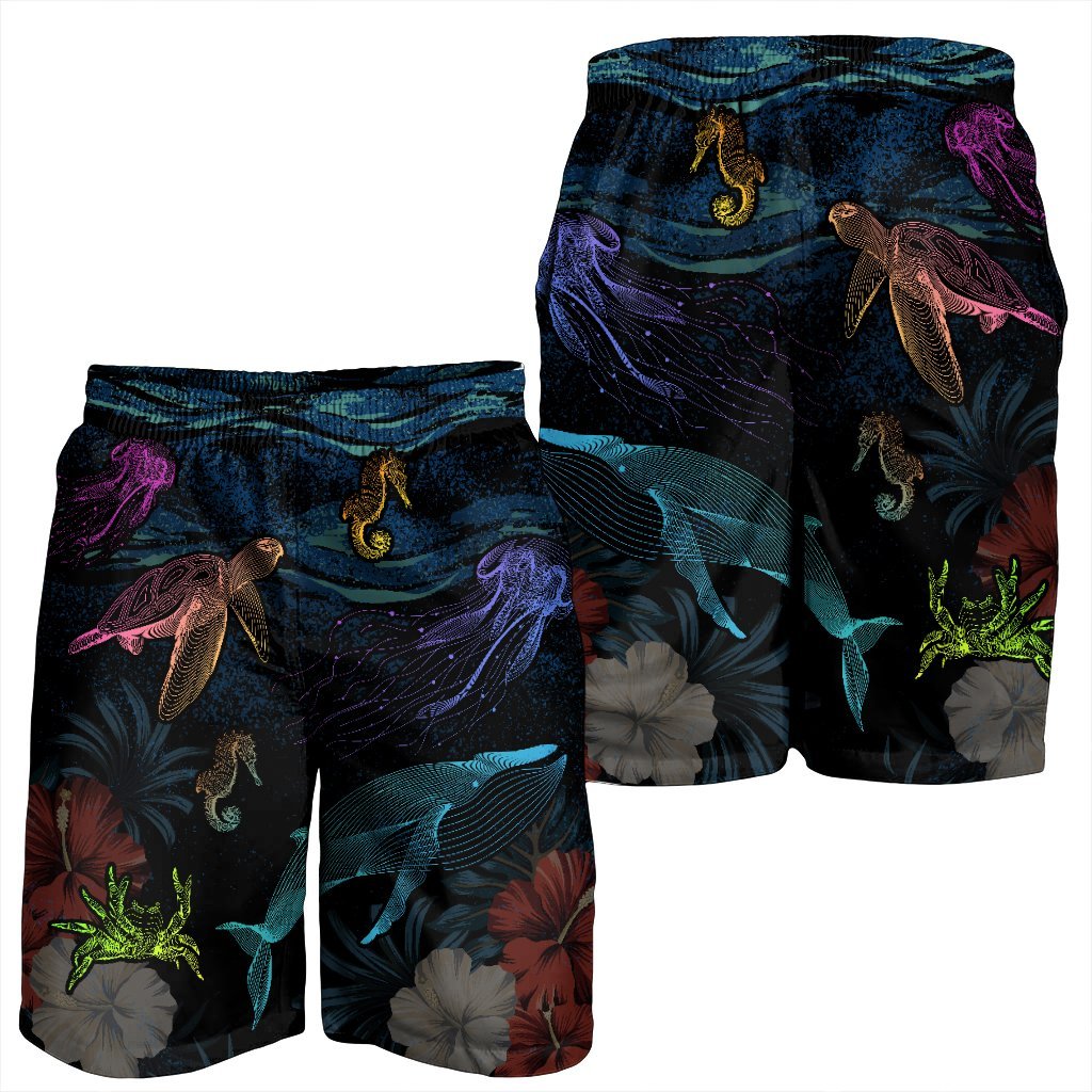 Hawaii Marine Life Sea Men's Shorts - AH - Polynesian Pride