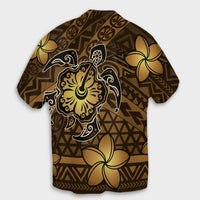 Hawaii Mix Polynesian Turtle Plumeria Hawaiian Shirt - AH - Nick Style - Brown - Polynesian Pride