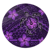Hawaii Mix Polynesian Turtle Plumeria Round Carpet - AH - Nick Style - Purple Round Carpet Luxurious Plush - Polynesian Pride