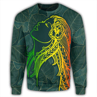 Hawaii Monstera Kalo Hula Girl Kanaka Maoli Sweatshirt - AH - Polynesian Pride