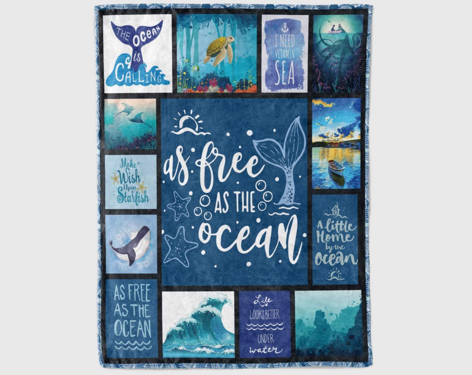 Hawaii Ocean Vintage Premium Blanket - AH White - Polynesian Pride