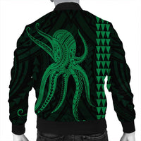 Hawaii Octopus KaKau Polynesian Bomber Jacket - Green - AH - Polynesian Pride