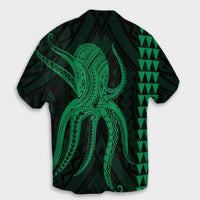 Hawaii Octopus KaKau Polynesian Hawaiian Shirt - Green - AH - Polynesian Pride