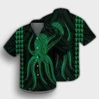 Hawaii Octopus KaKau Polynesian Hawaiian Shirt - Green - AH - Polynesian Pride