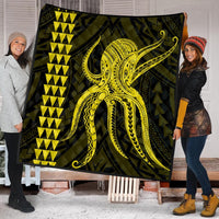 Hawaii Octopus KaKau Polynesian Premium Quilts - Yellow - AH - Polynesian Pride
