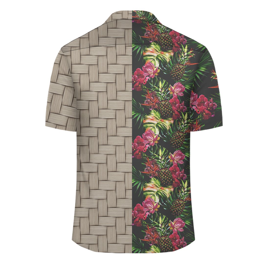 Hawaii Palm Leaves Pineapples Jungle Leaf Lauhala Moiety Hawaiian Shirt - Polynesian Pride