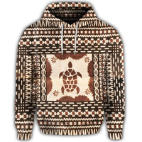 Hawaiian Pattern Simple Turtle Hoodie - Polynesian Pride