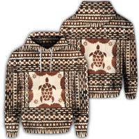 Hawaiian Pattern Simple Turtle Hoodie Unisex Art - Polynesian Pride