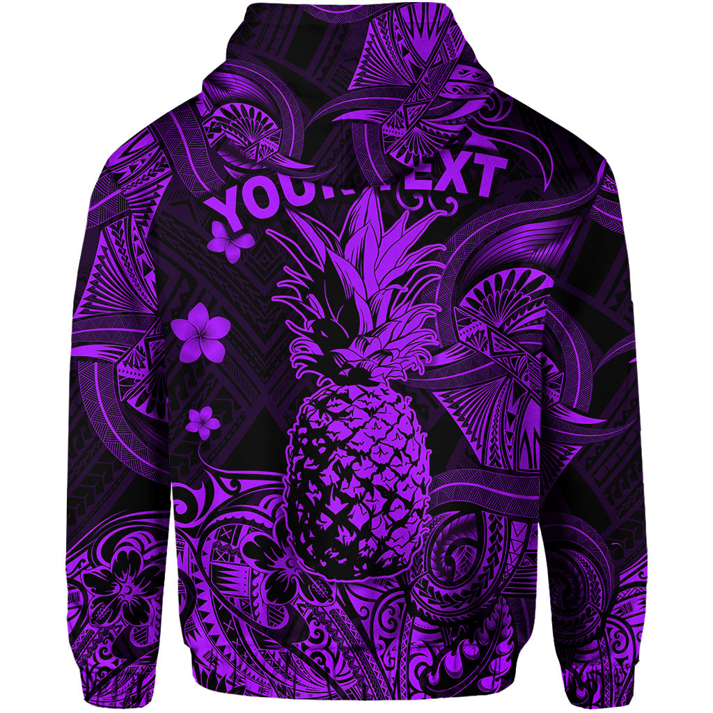 Custom Hawaii Pineapple Polynesian Zip Hoodie Unique Style Purple LT8 - Polynesian Pride
