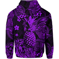 Custom Hawaii Pineapple Polynesian Zip Hoodie Unique Style Purple LT8 - Polynesian Pride