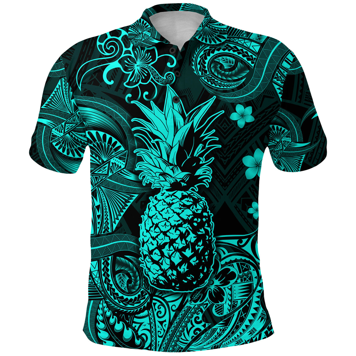 Custom Hawaii Pineapple Polynesian Polo Shirt Unique Style Turquoise LT8 - Polynesian Pride