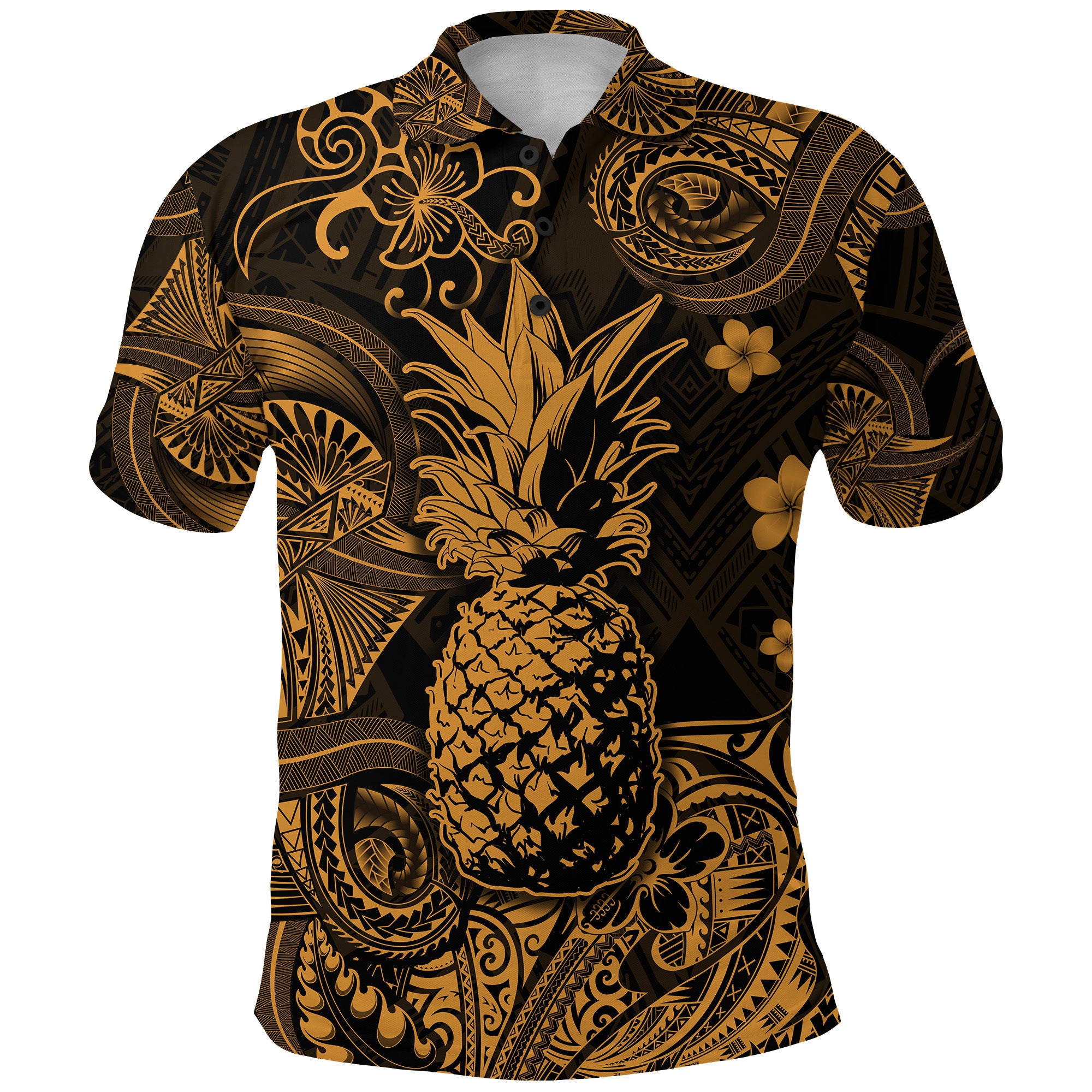 Custom Hawaii Pineapple Polynesian Polo Shirt Unique Style Gold LT8 - Polynesian Pride