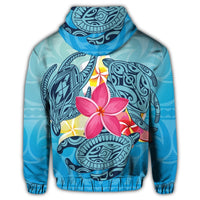 Hawaiian Plumeria Deep Sea Circle Turtle Hoodie - Polynesian Pride