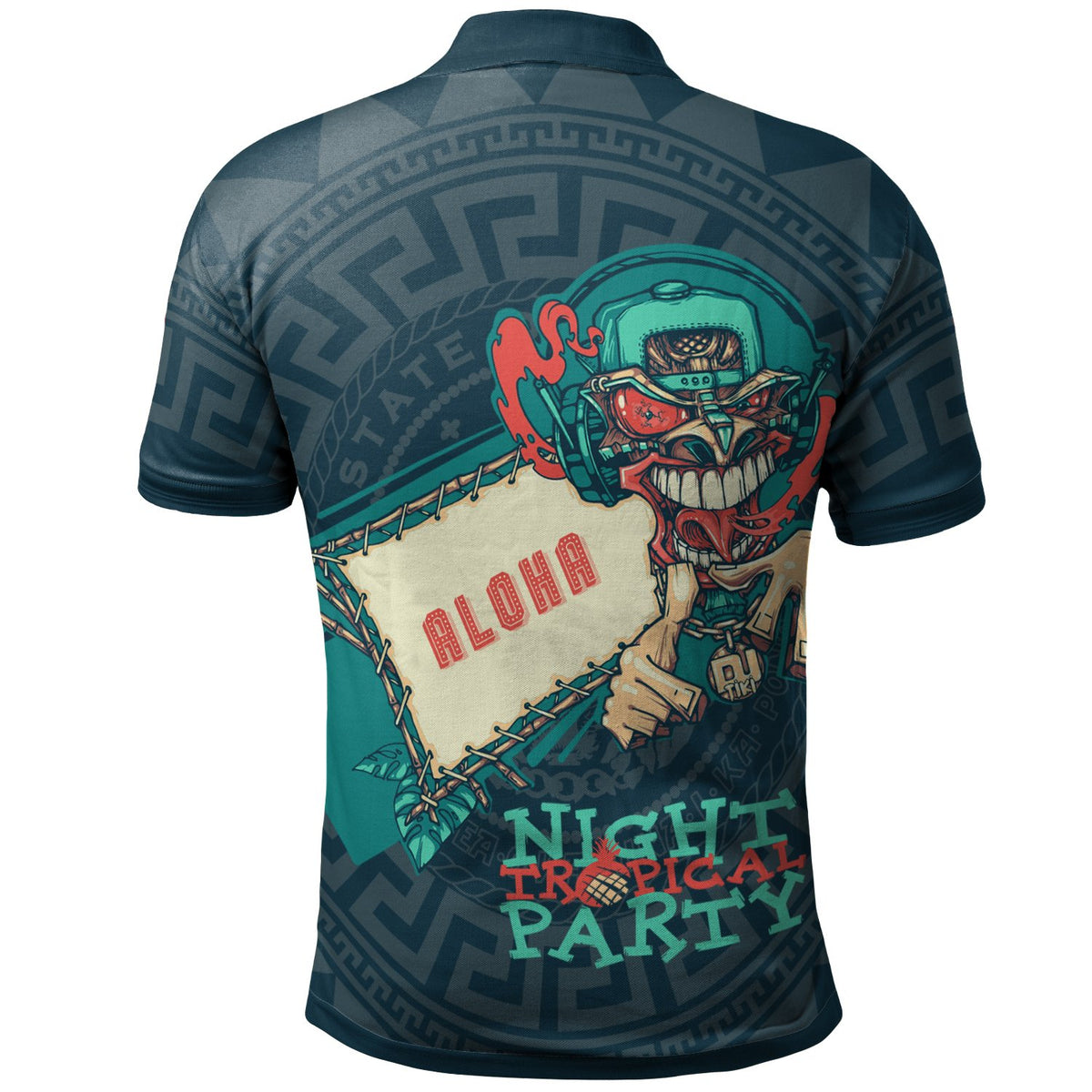 Hawaii Custom Polo Shirt Tiki DJ Party - Polynesian Pride