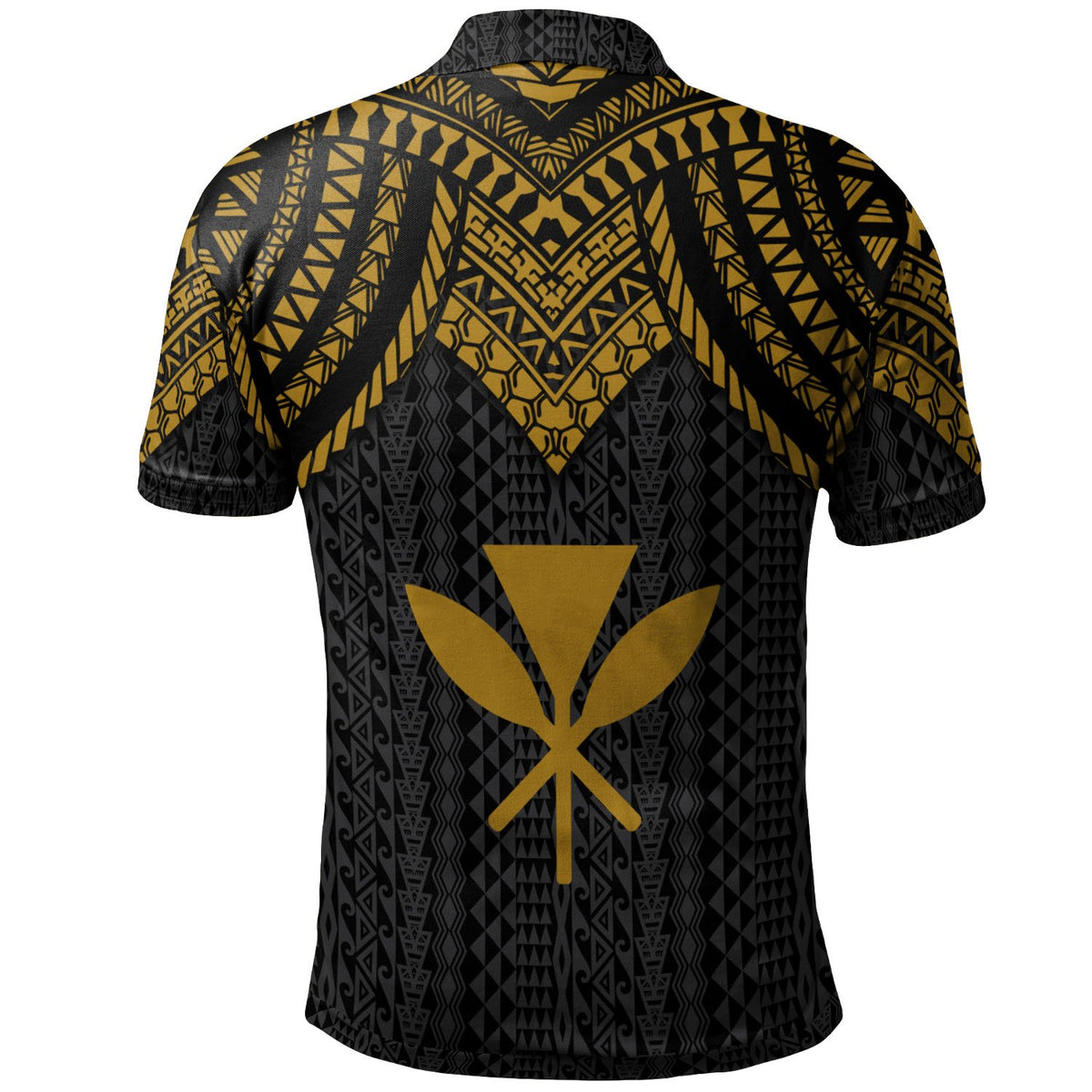 Hawaii Custom Polo Shirt Polynesian Armor Style Gold - Polynesian Pride