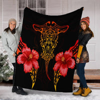 Hawaii Polynesian Hibiscus Animal Premium Blankets - AH - Polynesian Pride