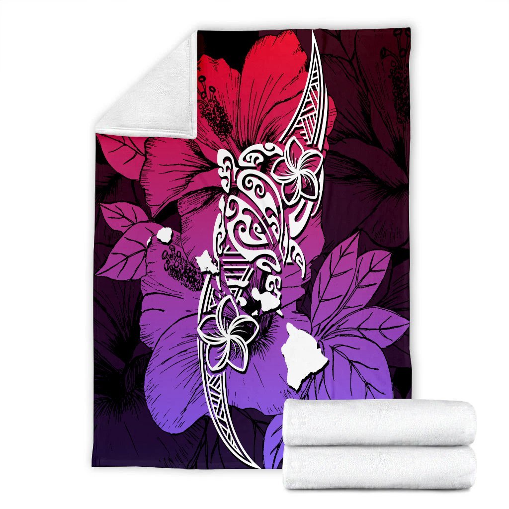 Hawaii Polynesian Hibiscus Sweat Premium Blankets - AH - Polynesian Pride