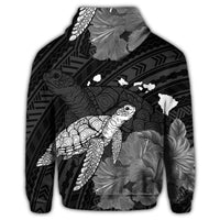 Hawaiian Polynesian Hibiscus Turtle Map Hoodie - Polynesian Pride