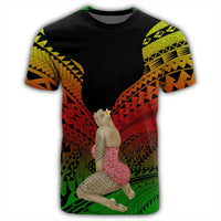 Hawaii Polynesian Hula Girl Wearing Plumeria T Shirt Reggae - Polynesian Pride